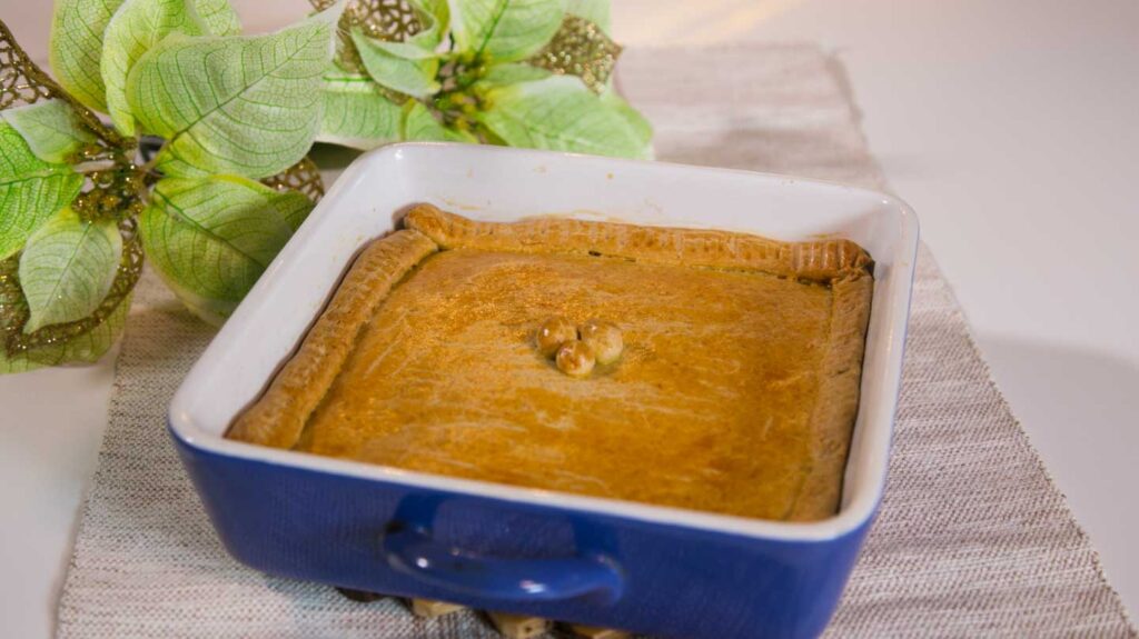 Empadão Saudável de Nata com recheio de frango - Empadão de Nata