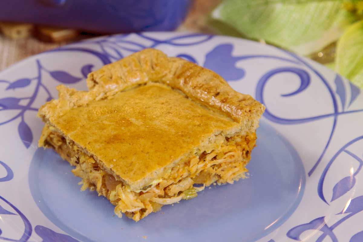 Empadão Saudável de Nata com recheio de frango - Empadão de Nata