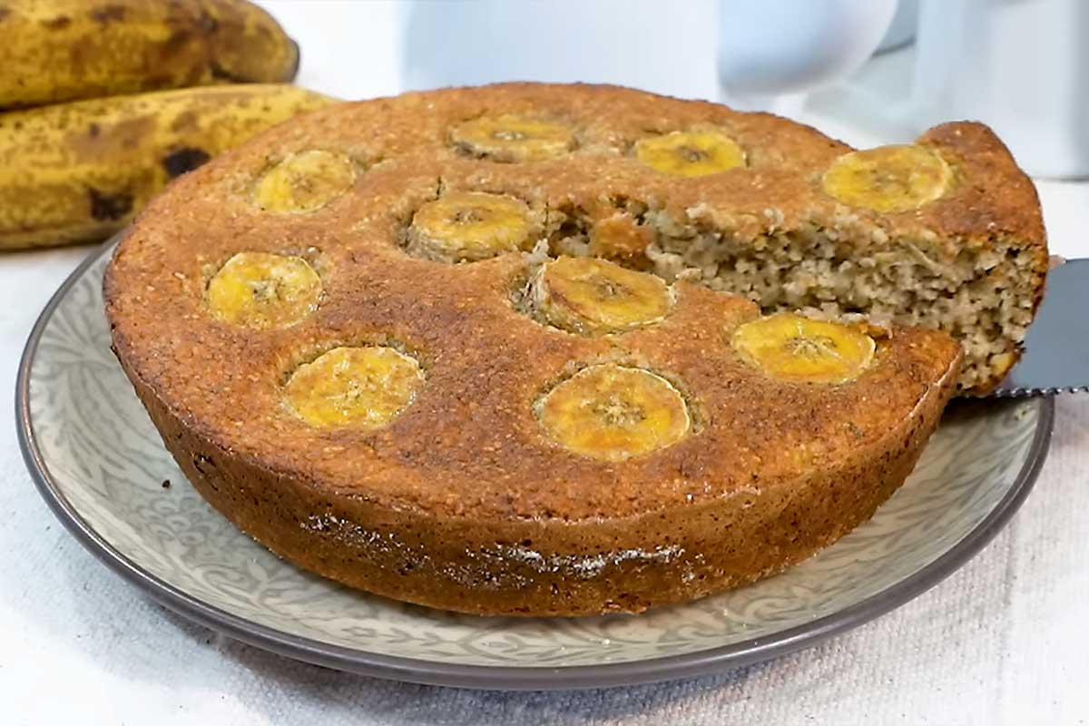 Restrição Alimentar? Bolo de Banana Zero Açúcar e Lactose - Bolo de Banana Zero Açúcar - Bolo de Banana Sem Açúcar