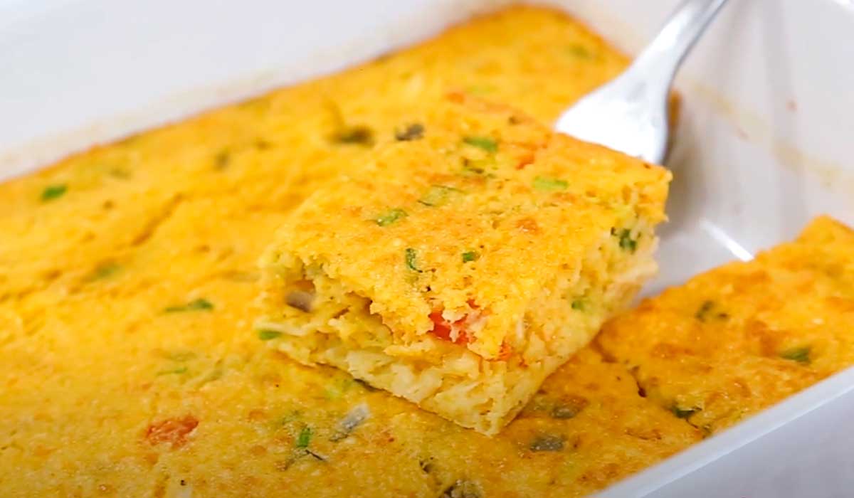 torta de frango com flocão de milho