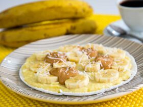 tapioca com creme de baunilha