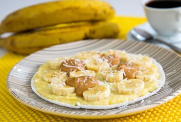 tapioca com creme de baunilha